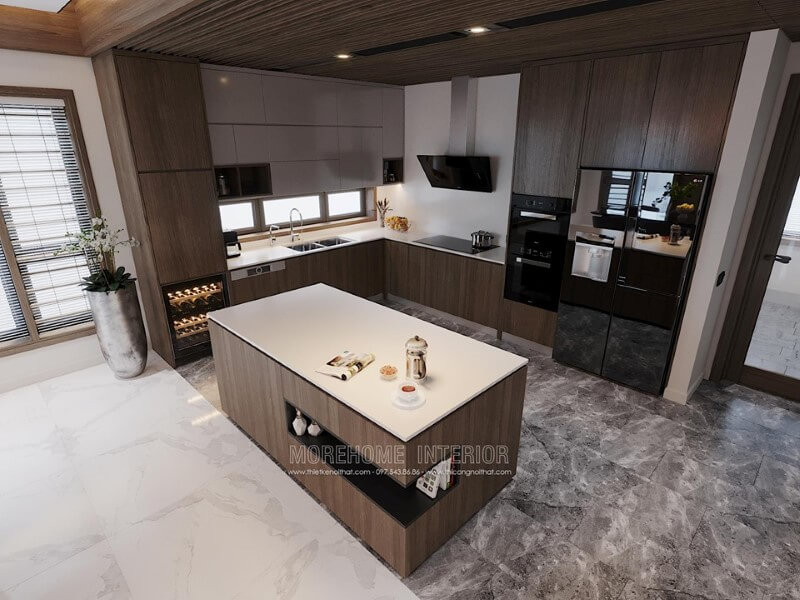 Thiết kế phòng bếp, tủ bếp gỗ An Cường