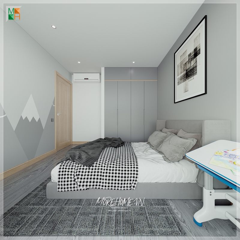 Giường ngủ màu xám mang đến sự tiện lợi mang đến 1 giấc ngủ ngon và thoải mái cho mọi thành viên trong gia đình.