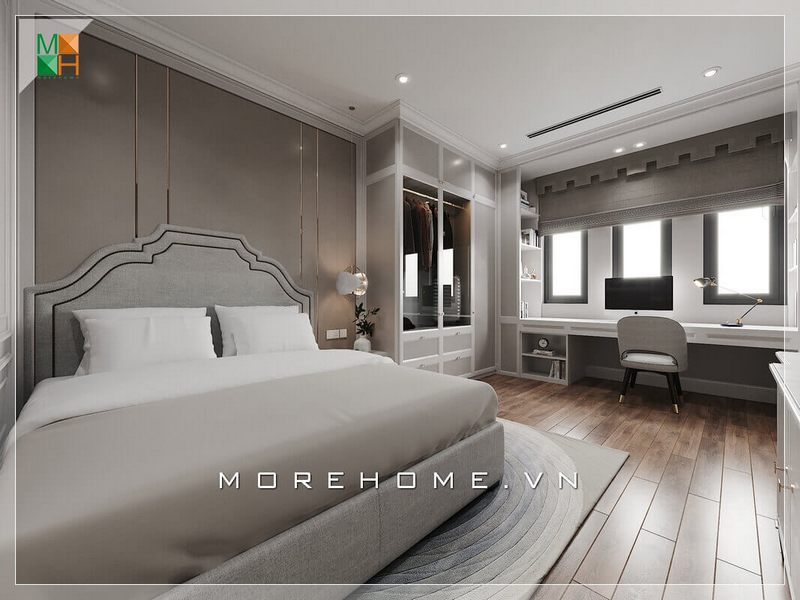 Với hai màu trắng và be làm tone màu chủ đạo của căn phòng, sự kết hợp của chiếc giường sofa hiện đại màu be sẽ làm cho không gian trở nên sang trọng và tiện nghi hơn rất nhiều.